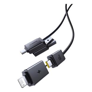 倍思磁吸充电线60W四合一快充适用iPhone15/14苹果16pro华为usb手机typec多口lighting数据线ipad笔记本电脑