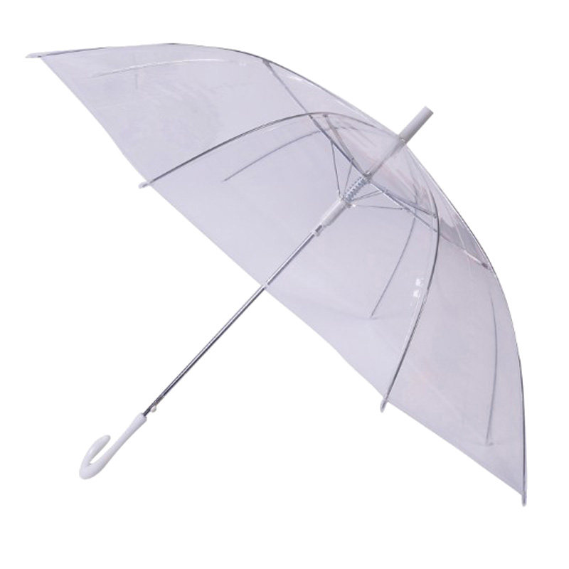 加粗加厚大号透明白女透明雨伞