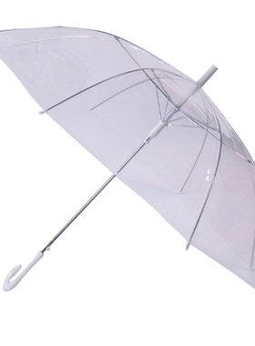 加粗加厚大号透明白女透明雨伞