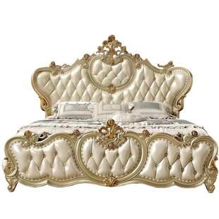 欧式床美式实木床1.8米主卧奢华双人大床2.0米法式雕花公主储物床