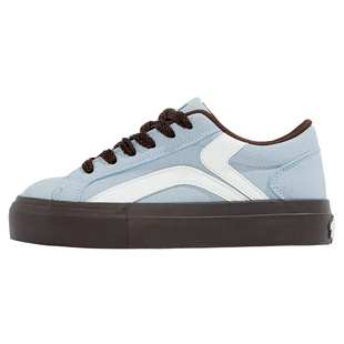 鮀品雾霾蓝板鞋女2026春季新款小众帆布鞋子女百搭厚底休闲运动鞋