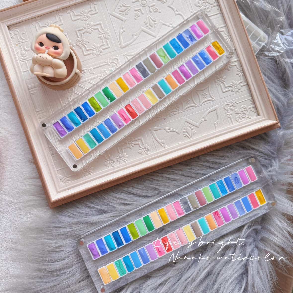 亚克力水彩分装盒12格24格36格磁吸高透明颜彩颜料收纳盒子