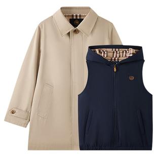 【一衣三穿】eland kids衣恋童装男童风衣26年春秋新品英伦风外套