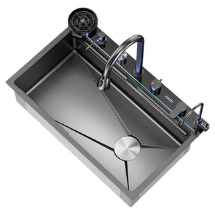 新款鲸鱼厨房水槽304不锈钢家用大尺寸洗菜盆池82X45/85X45/88X48