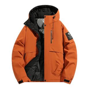 胖胖哥石墨烯冲锋衣棉服男冬季痞帅棉衣加厚大码宽松保暖外套男款