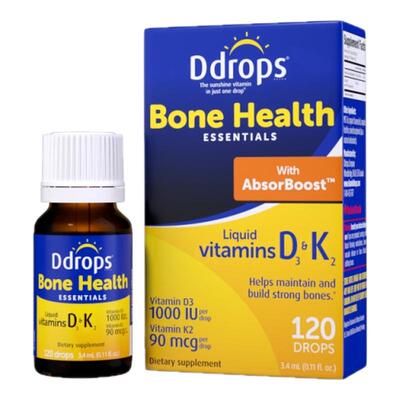 【D3+K2】Ddrops成人维生素D3+K2