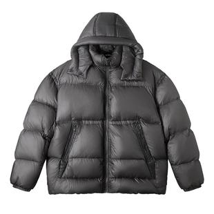 NMAX大码潮牌男装冬装雾面哑光简约面包服大片绒朵保暖羽绒服