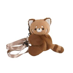 古力古力小熊猫趴趴包双肩斜挎可爱毛绒玩偶背包包女生日礼物跨年