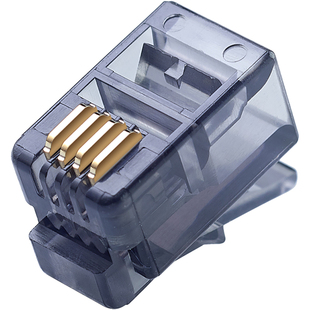 镀金安亿通2芯4芯6芯RJ11电话水晶头电话接头 6P2C 6P4C 6P6C包邮