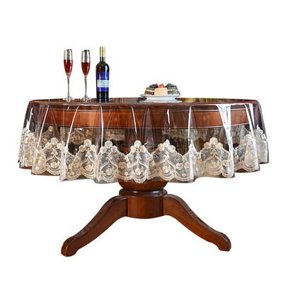 防水防油刺绣PVC圆桌布