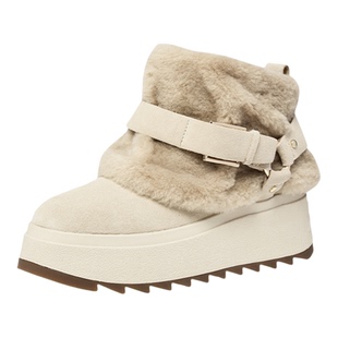 ASH女靴2025秋冬新款MOONRISE毛毛拼接雪地靴女圆头厚底增高短靴