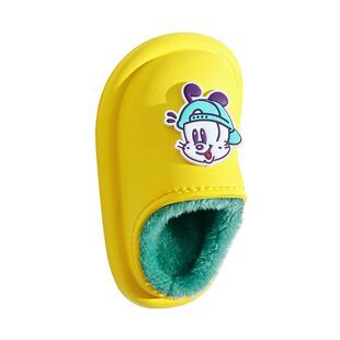 巴布豆儿童棉鞋防滑防水小宝宝室内冬加绒男童家居女童包跟棉拖鞋