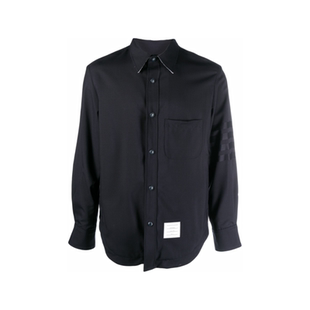 [12期免息]THOM BROWNE 男士四条纹羊毛衬衫夹克外套