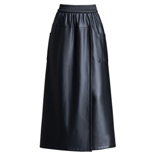 裙裤女秋冬天2025新款流行小个子七分裤不规则皮裤裙垂感阔腿裤