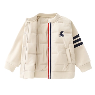 史努比男童外套春秋季2025新款儿童二棉棉衣夹棉棒球服薄棉服棉袄