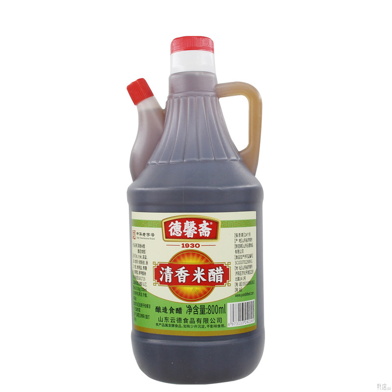 德馨斋清香米醋800ml*12瓶整箱商用炒菜凉拌点蘸腌制火锅调制米醋
