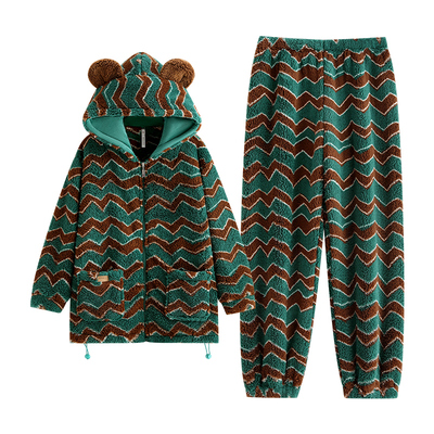 【商场同款】森绿波纹3版型睡衣