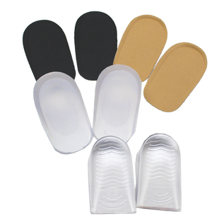 出口日本韩国1/2/3/4厘米硅胶内增高鞋垫半 男女透明隐形自粘防滑