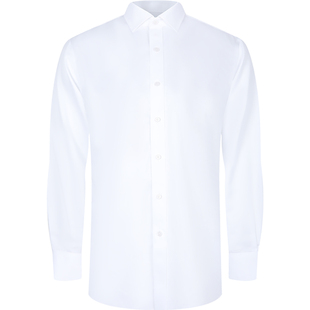 【免烫】乔治白春秋季男士长袖衬衫纯棉白衬衣纯色职业上衣