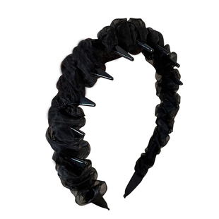 黑色网纱高颅顶发箍女款高级感洋气时尚轻奢头箍日常外戴发卡头饰