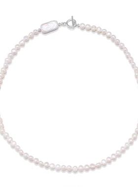 KISSMORE/琛墨破界之境2025新款天然巴洛克淡水珍珠纯银项链女款