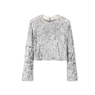 REVAN芮范设计师款张扬银色亮片短单衣RL10801109