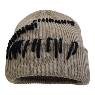 酷里拽气~网红款手工缝线针织帽子女秋冬加厚保暖护耳套头毛线帽