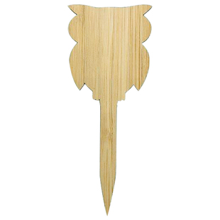 竹制园艺插牌多肉植物标签插泥土竹牌竹片景观标识马克笔猫头鹰型