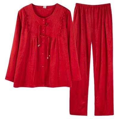 睡衣女士秋冬海岛绒家居服