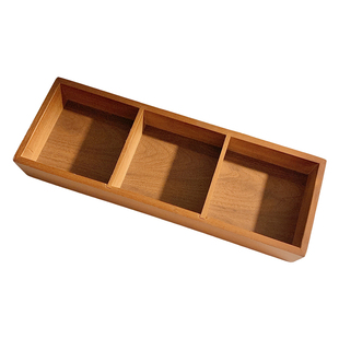 复古分格桌面收纳盒化妆品置物架家用项链戒指手饰品首饰盒木质盘