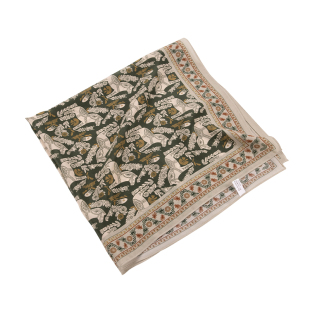 绿色系小马驹100%桑蚕丝70方巾真丝丝巾围巾搭配衬衫新款女高级感