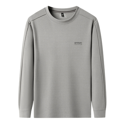 罗蒙高端长袖圆领t恤衫男士上衣