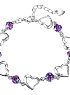 臻荣心扉爱心手链 韩版韩国欧美饰品批发 复古首饰时尚 合成水晶