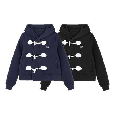 ics丨iconslab侧门襟牛角扣夹克情侣年春新款宽松短款连帽外套