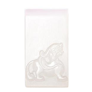 和合玉器和田玉羊脂白玉麒麟牌山料吉祥玉牌挂件挂饰吊坠颈饰牌子