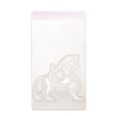 和合玉器羊脂白玉玉牌麒麟瑞兽