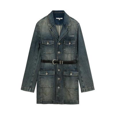 REVAN芮范设计师款质感牛仔做旧连衣裙RM71102147