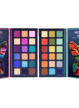 正品beautyglazed彩虹眼影盘18色蝴蝶眼影冷暖色调舞台妆便携ins