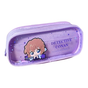 一正名侦探柯南PVC布艺笔袋二次元小学生创意收纳袋大容量铅笔盒初中生文具盒正版痛包男孩2025新款铅笔盒