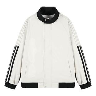 回力条纹立领飞行员夹克男士春秋2026新款宽松休闲工装棒球服外套