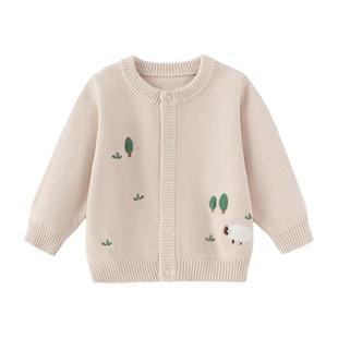 【清仓】babylove宝宝毛衣开衫秋冬季纯棉上衣毛织外套保暖针织衫