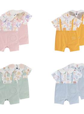 幼歌夏季宽松可爱俏皮卡通爬服