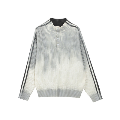 明星同款 INXX APYD 美式小高领套头毛衣针织衫男黑白撞色上衣