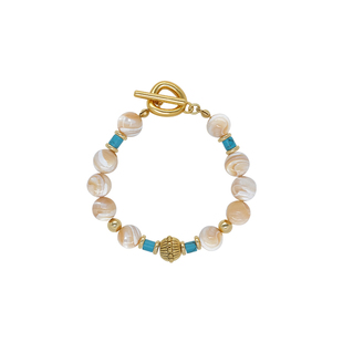 LAZY CIRCLES马蹄螺蓝松石串珠手链新款轻奢小众精致高级感手饰女