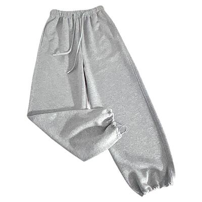 美式抽绳束脚卫裤女春秋季薄款