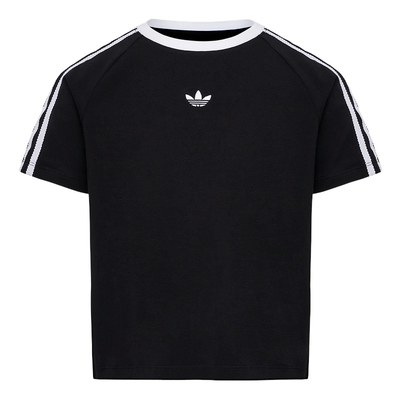 adidas阿迪达斯三叶草2026夏女大童蕾丝运动短袖上衣T恤 KU3111