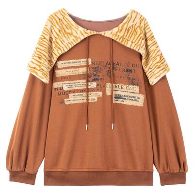 KEIKO美式乡野风披肩连帽卫衣