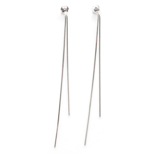 纯银蝴蝶耳堵带耳线的流苏DIY两用耳环塞子后置配件链条耳钉后堵