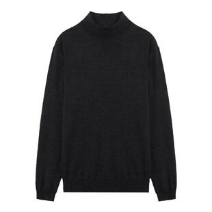 UNICA HOMME/轻奢品牌细腻羊毛_修身男士毛衣针织打底衫男老钱风