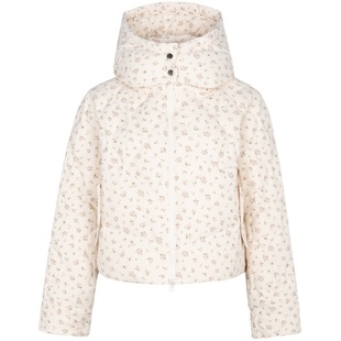 dorydory原创设计碎花羽绒服女冬季设计感90%白鸭绒短款女装外套